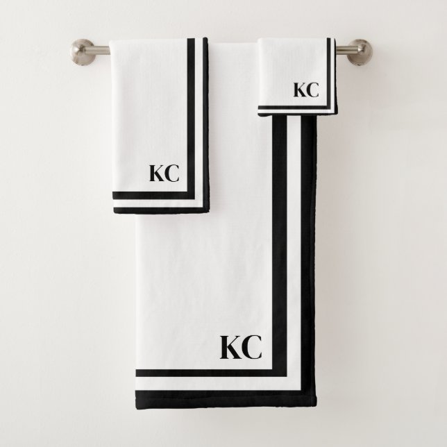 Conjunto de Toalhas com Fronteira de Hotel - Letra (Insitu)