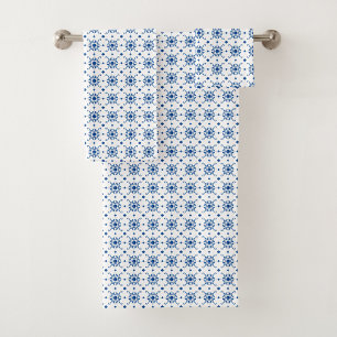 Conjunto de toalhas com padrão de bússola náutica