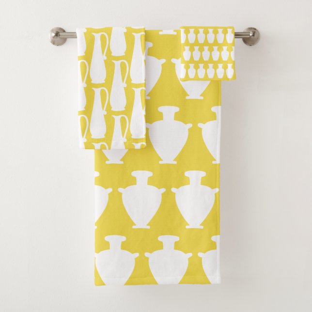 Conjunto de Toalhas com Padrão de Jarras de Vasos  (Insitu)