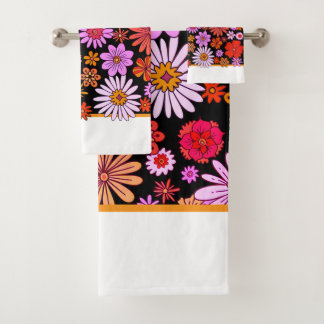 Conjunto de toalhas com retro floral