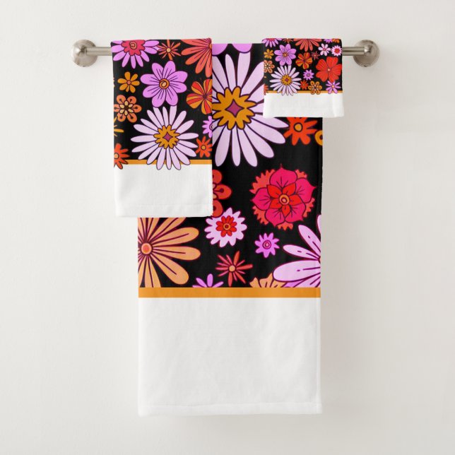 Conjunto de toalhas com retro floral (Insitu)