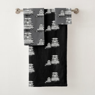 Conjunto De Toalhas Combinação Preto e Cinza Exótico Lar