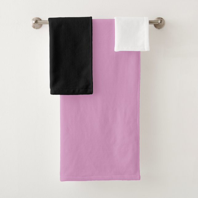 Conjunto De Toalhas Combinação Rosa, Cinza, Branco e Preto (Insitu)