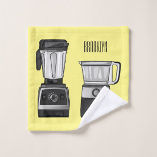 Conjunto De Toalhas Comida e ilustração do desenho do blender