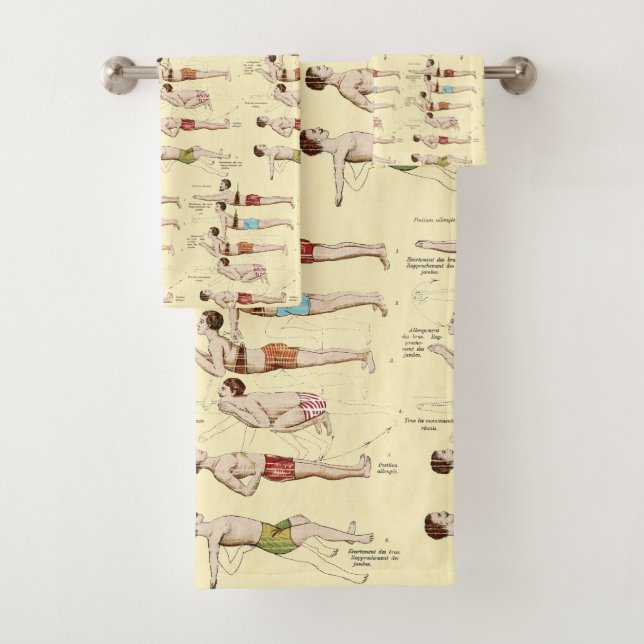 Conjunto De Toalhas Como nadar a lição francesa engraçada da natação (Insitu)