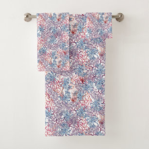 Conjunto De Toalhas Composição de Aquarela Subaquático Série Design 5