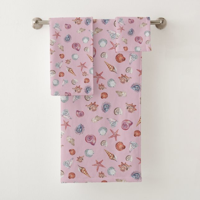 Conjunto De Toalhas Composição Subaquática em Aquarela Série Design 4 (Insitu)