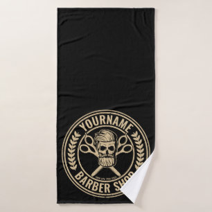 Conjunto De Toalhas Compro de Barber Personalizado Skull Rockabilly Sa