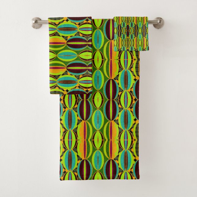 Conjunto De Toalhas Conchas Afrocentricas Geométricas (Insitu)