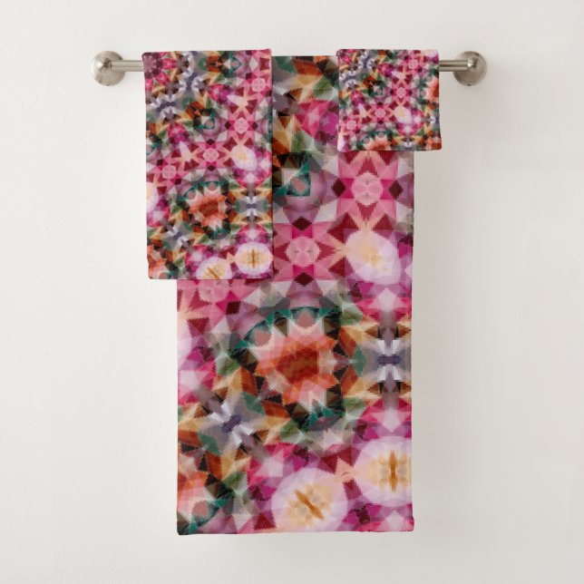 Conjunto De Toalhas Condecoração decorativa em caleidoscópio redondo d (Insitu)