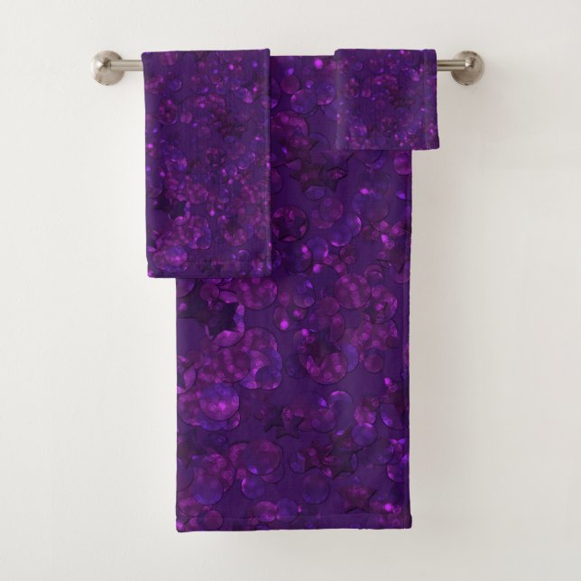 Conjunto De Toalhas Confetti roxo (Insitu)