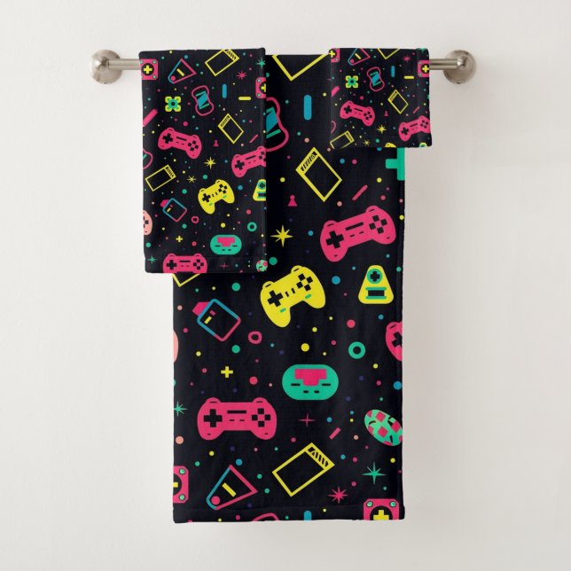 Conjunto De Toalhas Controladores de Jogos de Vídeo e Padrão de Brinqu (Insitu)
