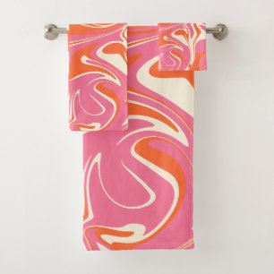 Conjunto De Toalhas Controlos e picos - Rosa, Laranja e Creme