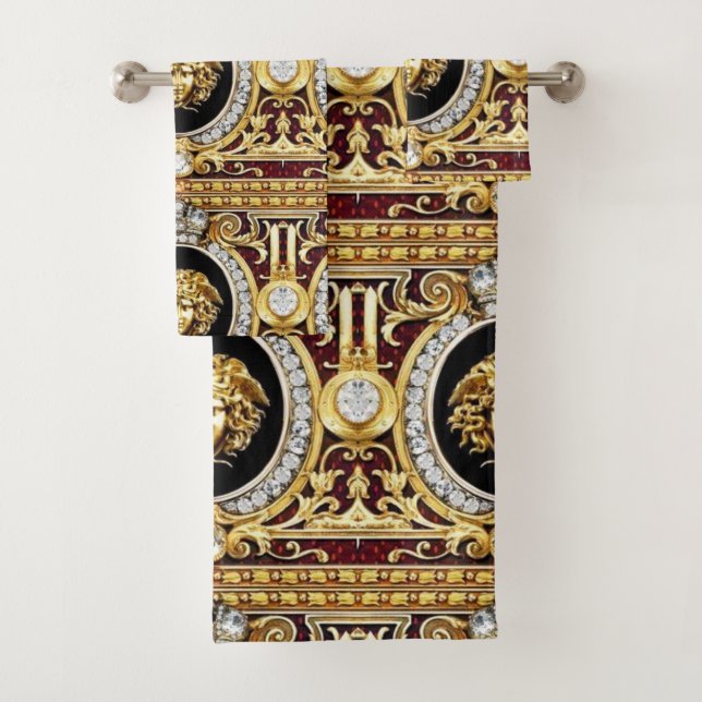 Conjunto de Toalhas Convidadas Gems Medusa do ouro (Insitu)