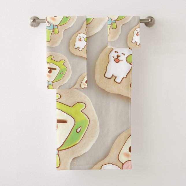 Conjunto De Toalhas Cookies com Ícones XiaoTieJun (Insitu)