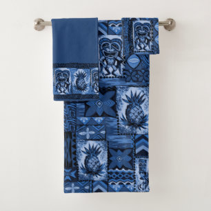 Conjunto De Toalhas Coordenada havaiana do Tapa de Pomaika'i Tiki -