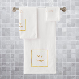 Conjunto De Toalhas Cor da marca comercial do texto do logotipo da emp