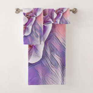 Conjunto De Toalhas Cor d'água da flor da orquídea rosa púrpura