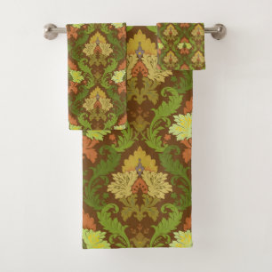 Conjunto De Toalhas Cor damasco floral elegante