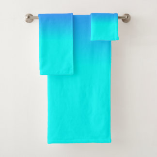 Conjunto De Toalhas Cor de néon azul e brilhante de néon F da máscara