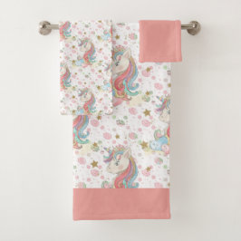 Conjunto De Toalhas Cor-de-rosa Amarelo-Teal Amarelo Colorido