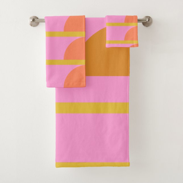 Conjunto De Toalhas Cor-de-rosa branca, colorida, da arte escandinava (Insitu)