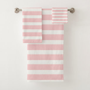 Conjunto De Toalhas Cor-De-Rosa Moderna E Branco Estimulados