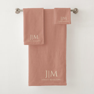 Conjunto De Toalhas Cor-de-rosa monograma