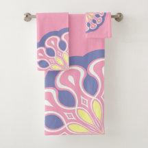 Cor-de-rosa pálido e Abstrato Cinza moderna Mandal