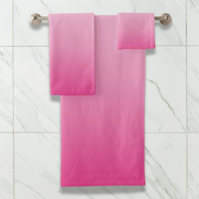 Conjunto De Toalhas cor-de-rosa-rosa-rosa empoeirada (girly minimalist dusty rose cherry blossom pink bath towel set)