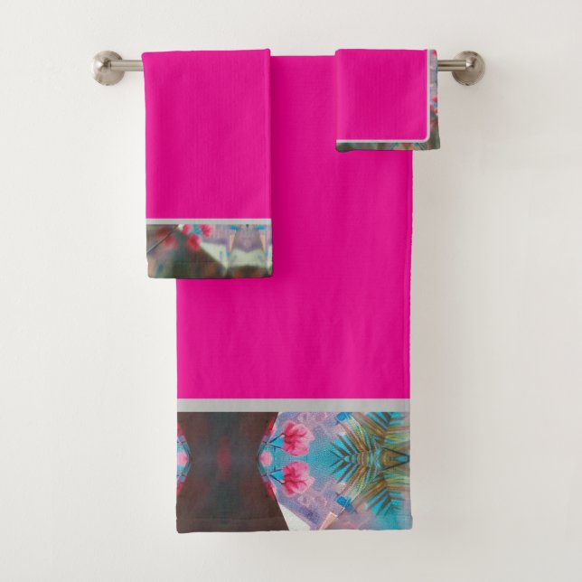 Conjunto De Toalhas Cor-de-rosa vermelhos (Insitu)