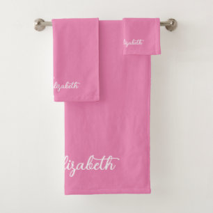 Conjunto De Toalhas Cor Personalizável E Nome Do Script De Texto Cor C
