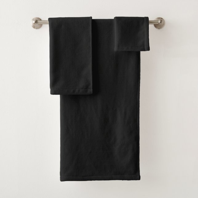 Conjunto De Toalhas Cor preto Onyx profissional | Elegante Clássico (Insitu)