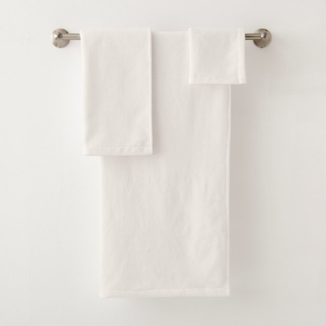 Conjunto De Toalhas Cor Sólida Branco Floral Cremoso  (Insitu)
