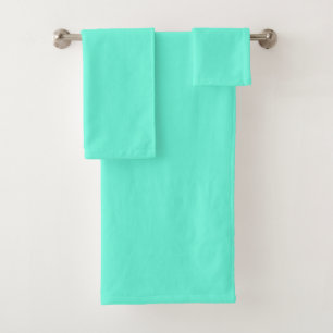 Conjunto De Toalhas Cor Sólida da Turquesa Verde Azul Aquamarina