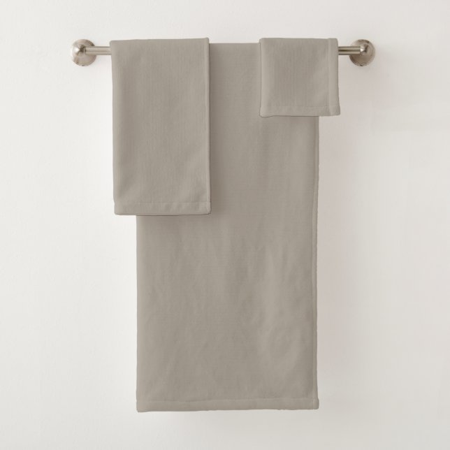 Conjunto De Toalhas Cor Sólida Greige Personaliza-a (Insitu)