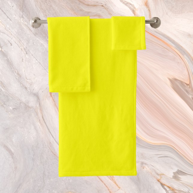 Conjunto De Toalhas Cor Sólida Neon Amarelo (Criador carregado)