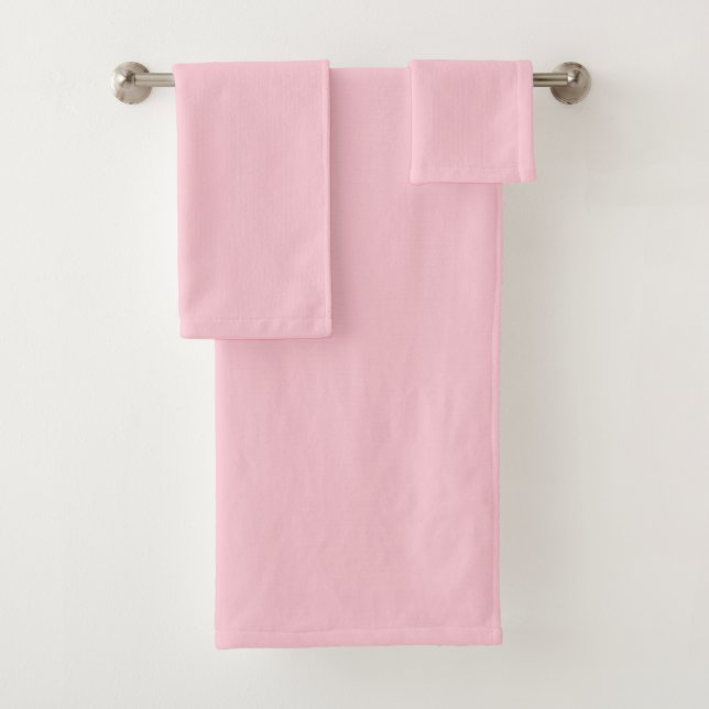 Conjunto De Toalhas Cor Sólida Rosa Chá (Insitu)