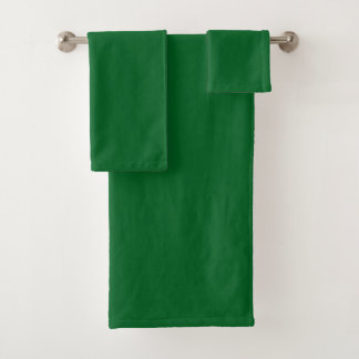 Conjunto De Toalhas Cor Sólida Verde Escuro Floresta Moderna