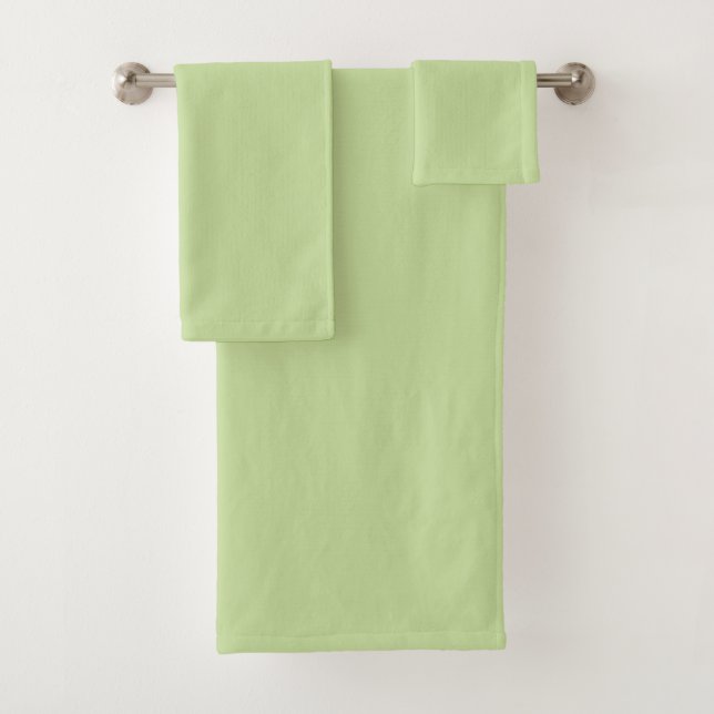 Conjunto De Toalhas Cor Sólida Verde Maçã Pastel  (Insitu)