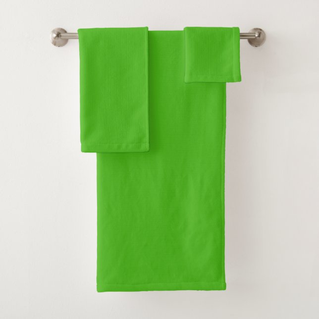 Conjunto De Toalhas Cor Verde Kelly Sólida (Insitu)