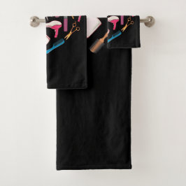 Conjunto De Toalhas Coração da Ferramenta Hairdresser Hairstylist