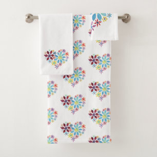 Conjunto De Toalhas Coração das Flores