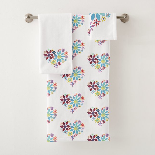 Conjunto De Toalhas Coração das Flores (Insitu)
