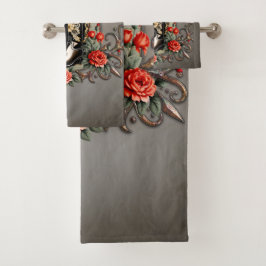 Conjunto De Toalhas Corações de vaqueiro: Um poema de botas e flores.