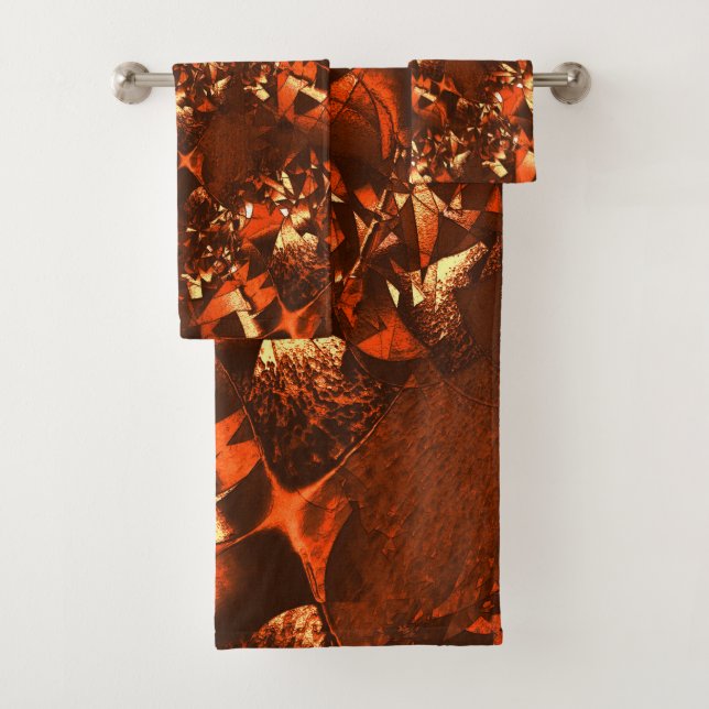 Conjunto De Toalhas Coral brilhante e acastanhado (Insitu)