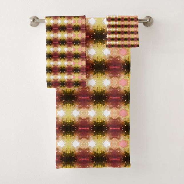 Conjunto De Toalhas Coral E Colorido (Insitu)