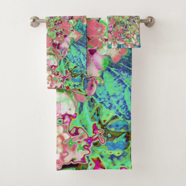 Conjunto De Toalhas Coral Elegante e Chartreuse Limelight Hydrangea (Insitu)