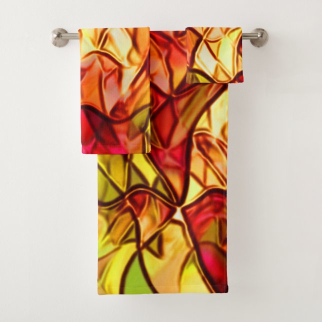 Conjunto De Toalhas Cordas cruzadas escondidas sob um tecido vermelho (Insitu)