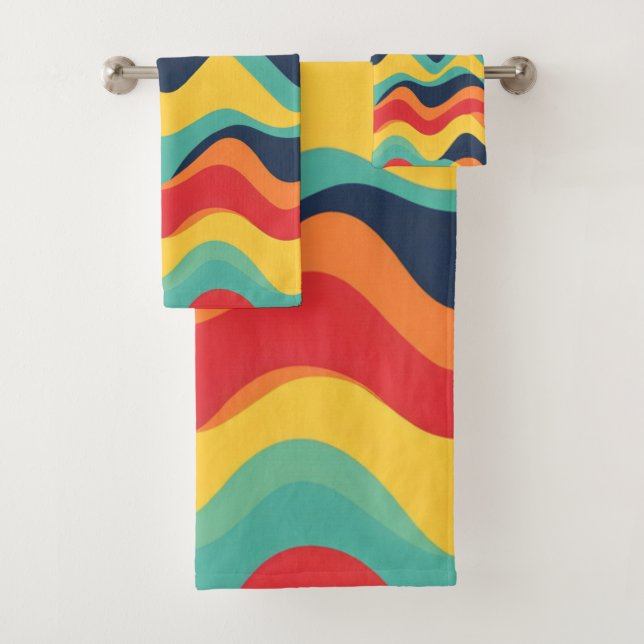 Conjunto De Toalhas Cores onduladas (Insitu)